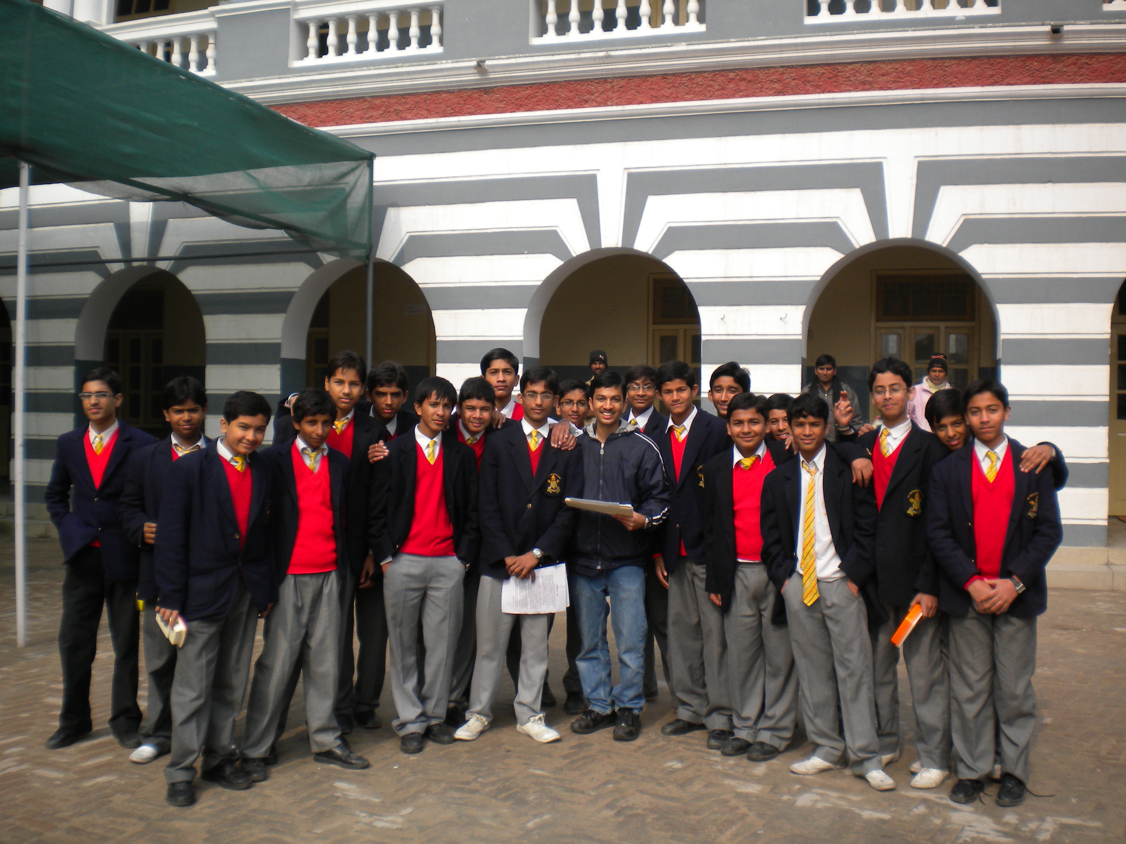 Sumit with St. Peter's College students